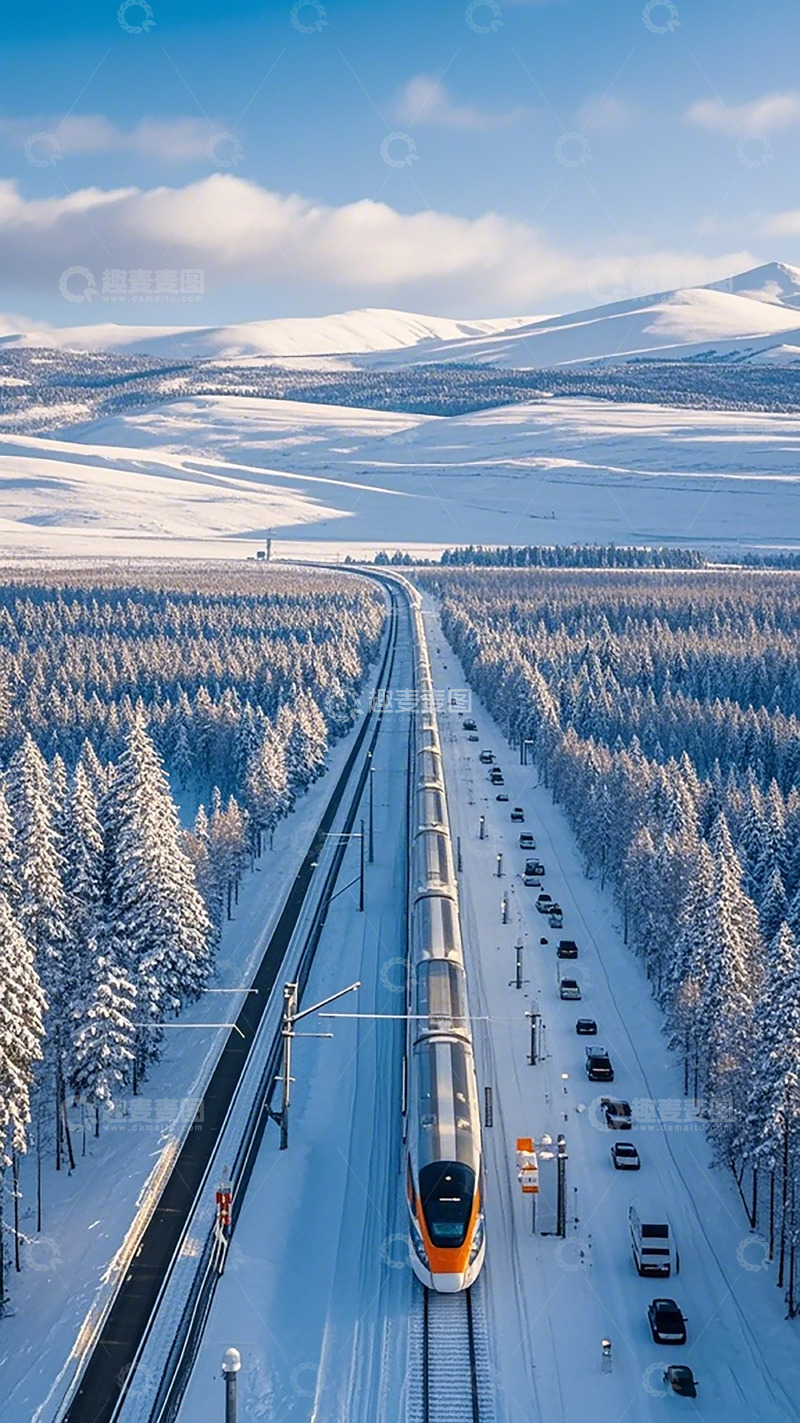 高清大图下载【趣麦麦图】雪国列车风光摄影