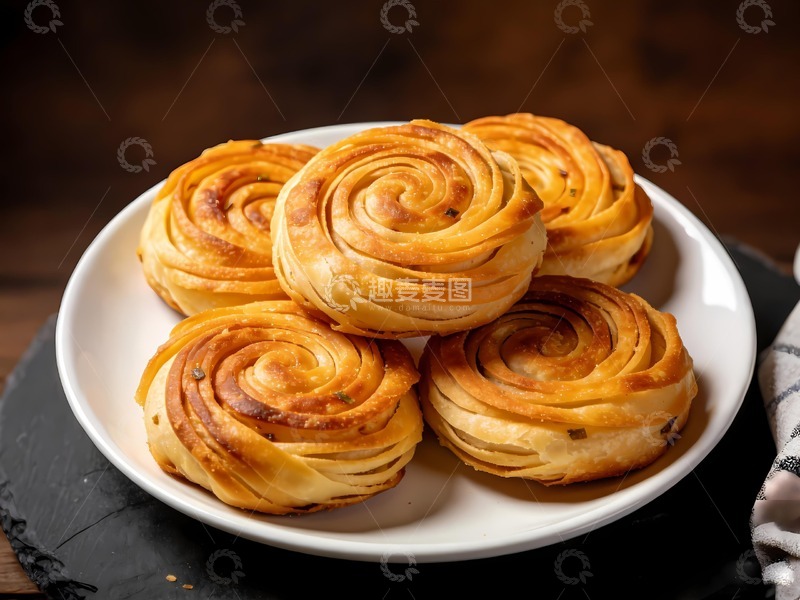 高清大图下载【趣麦麦图】油旋油饼烧饼