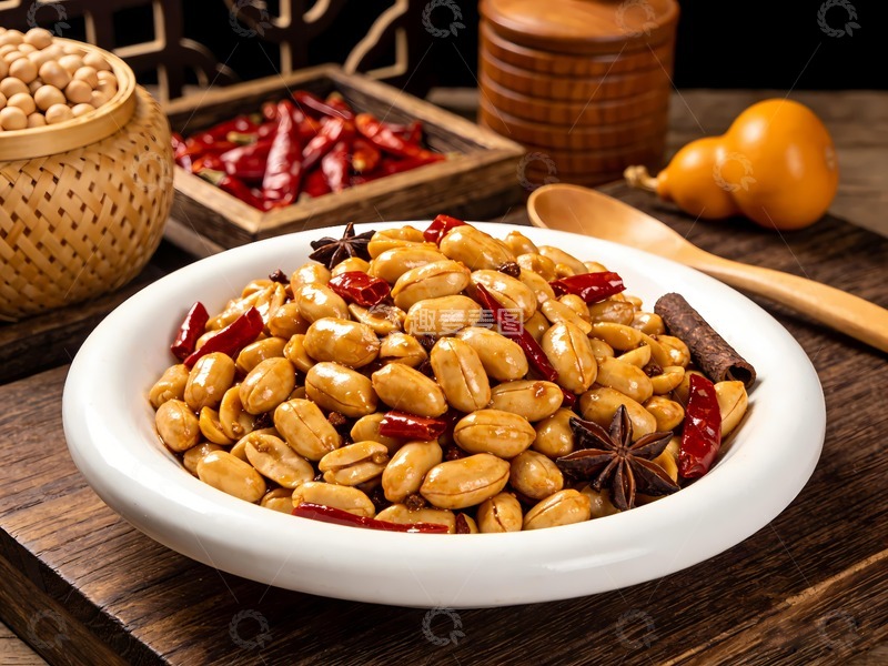 高清大图下载【趣麦麦图】卤花生煮花生香辣花生