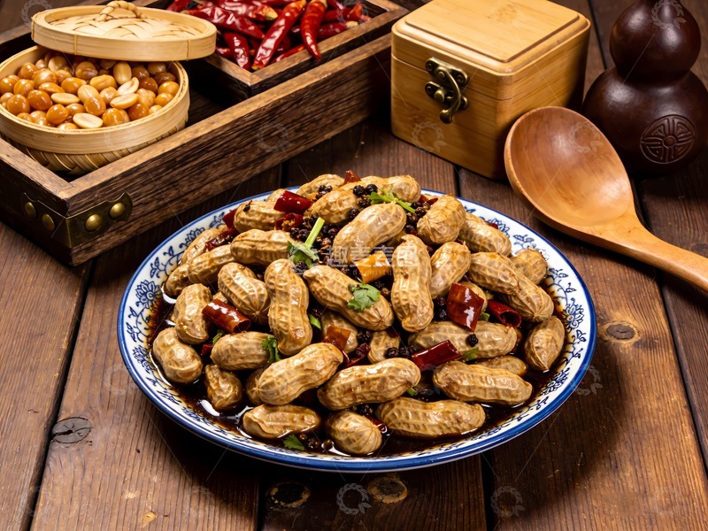 高清大图下载【趣麦麦图】卤花生煮花生