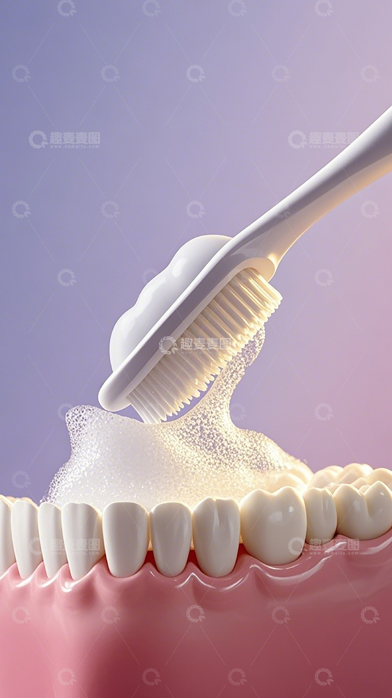 高清大图下载【趣麦麦图】牙刷洁牙示意图