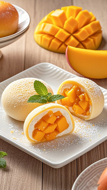 芒果卷甜点美食摄影