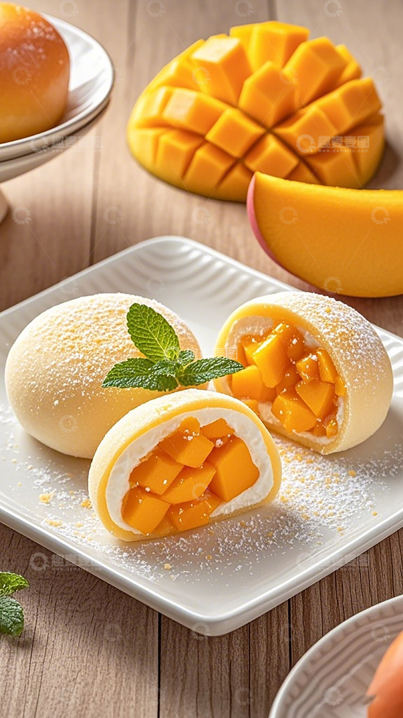 高清大图下载【趣麦麦图】芒果卷甜点美食摄影