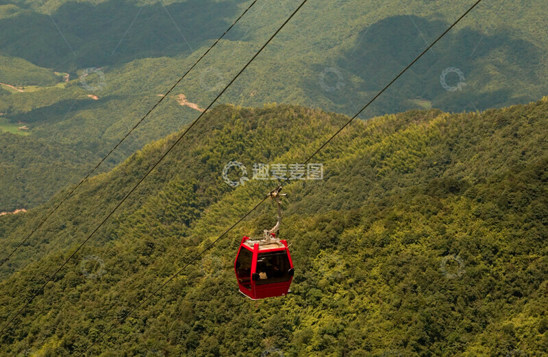 高清大图下载【趣麦麦图】葛仙山山间索道风光