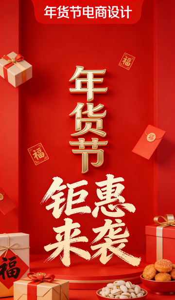 年货节钜惠来袭喜庆设计