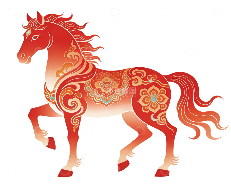 源文件下载【趣麦麦图】传统纹饰神骏马4