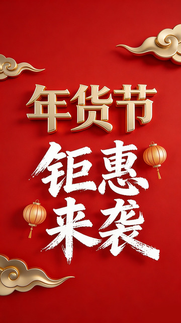 年货节钜惠来袭宣传电商海报