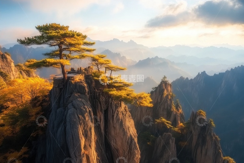 高清大图下载【趣麦麦图】黄山上的不老松