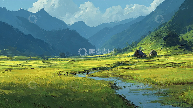 高清大图下载【趣麦麦图】寂静山谷晨景