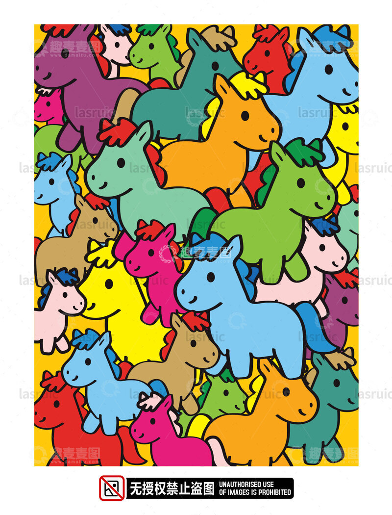 源文件下载【趣麦麦图】卡通小马设计