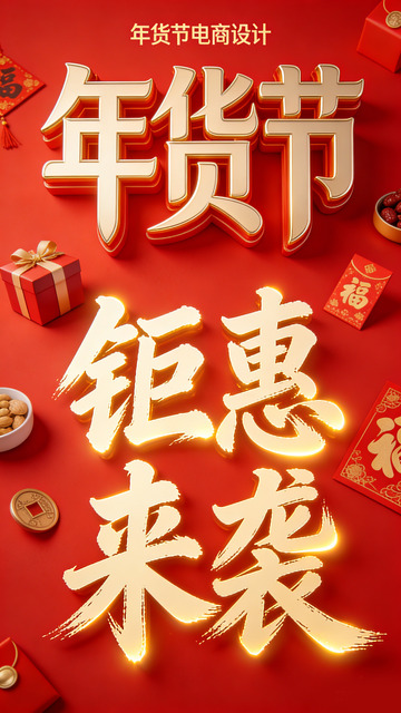 年货节钜惠来袭喜庆设计