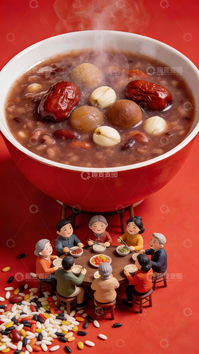 源文件下载【趣麦麦图】微观腊八节家人团聚场景4