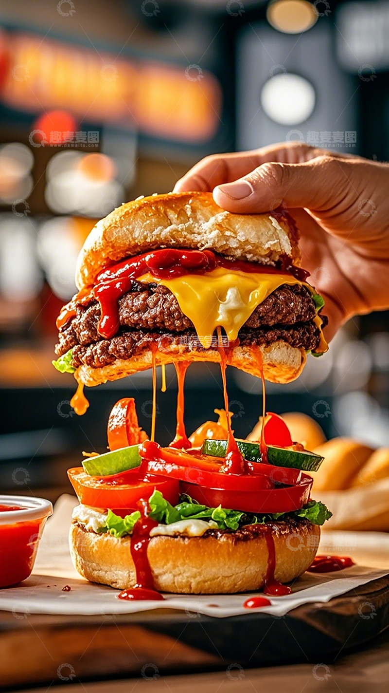 高清大图下载【趣麦麦图】美味汉堡美食摄影图片