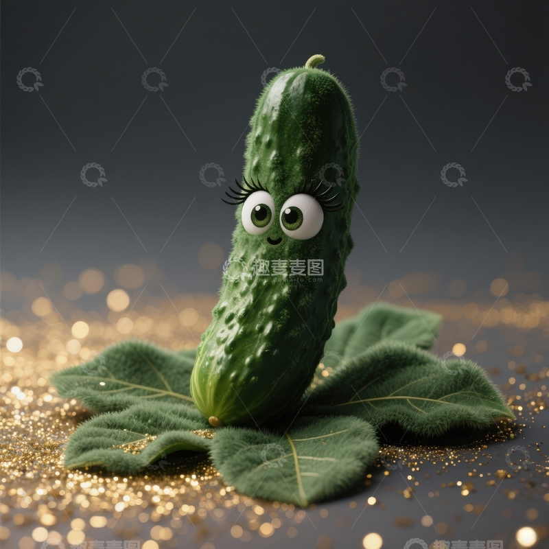 高清大图下载【趣麦麦图】Q版卡通蔬菜系列之黄瓜