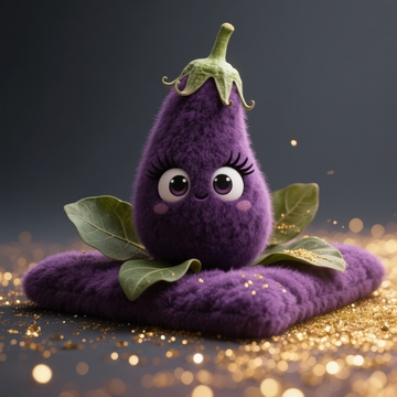 Q版卡通蔬菜系列之茄子