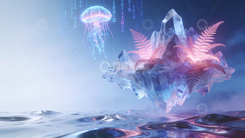 高清大图下载【趣麦麦图】梦幻水晶奇幻场景设计