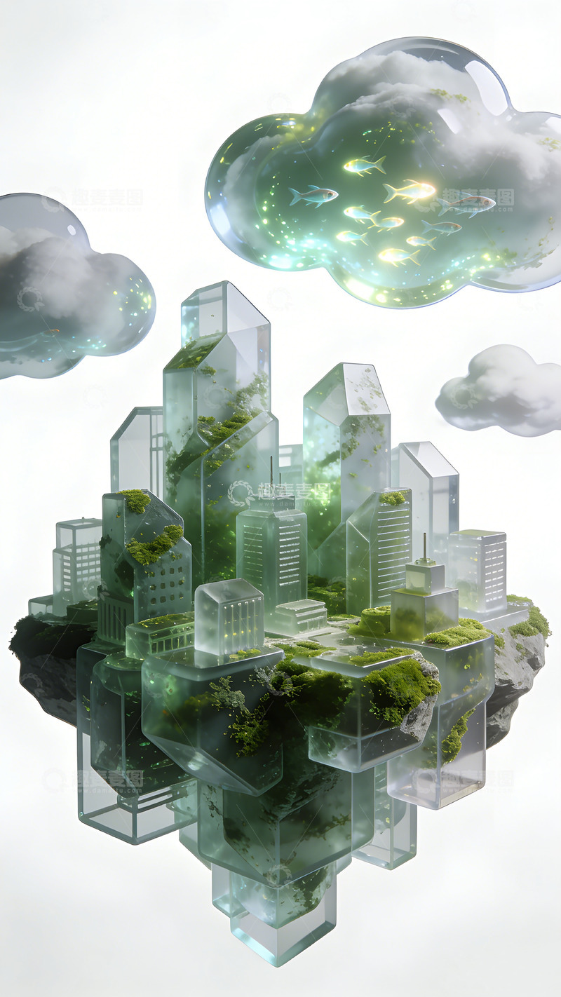高清大图下载【趣麦麦图】未来生态城市幻想艺术