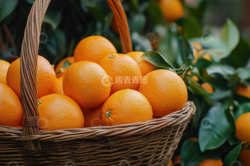 高清大图下载【趣麦麦图】一篮子美味的橙子