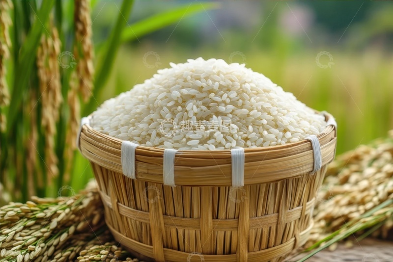高清大图下载【趣麦麦图】一篮子新鲜的大白米
