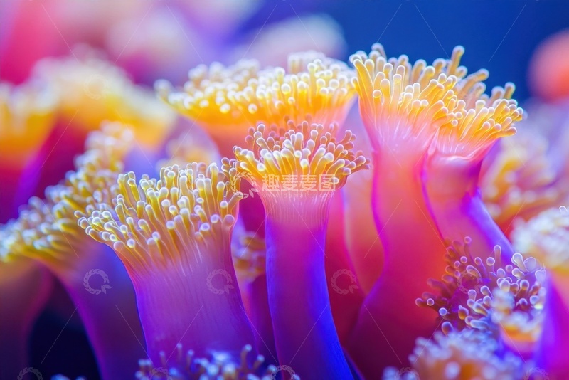 高清大图下载【趣麦麦图】美丽的珊瑚虫特写摄影