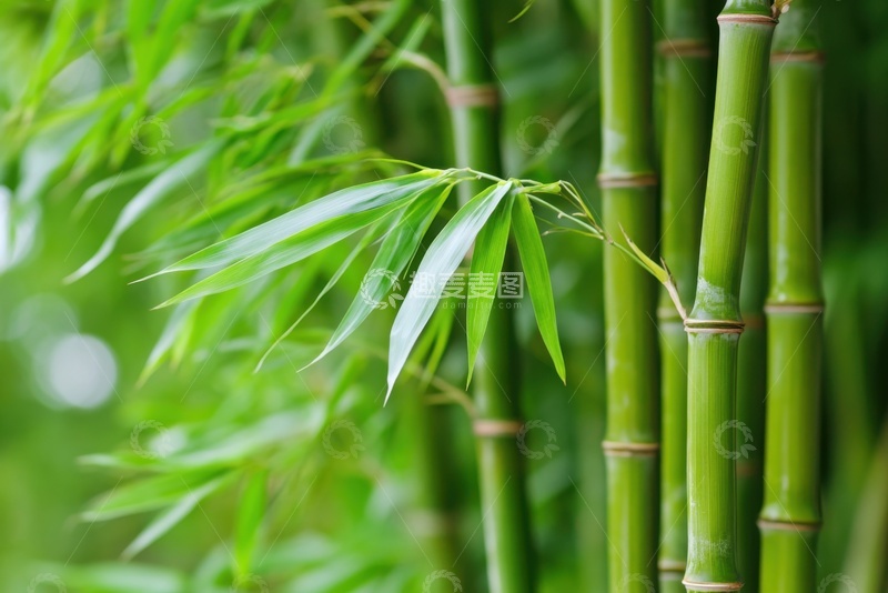 高清大图下载【趣麦麦图】竹林里翠绿色的竹子