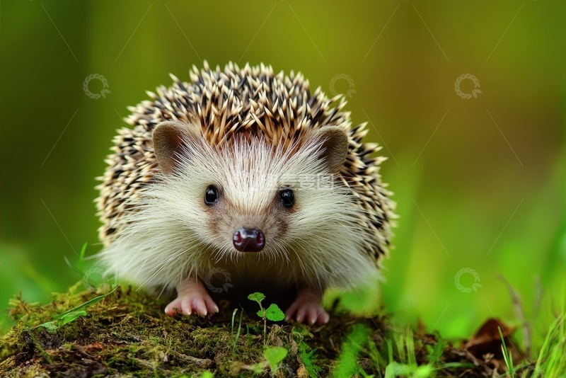 高清大图下载【趣麦麦图】土地上的一只小刺猬