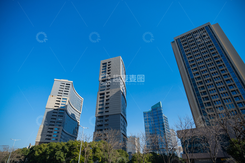 高清大图下载【趣麦麦图】都市高楼蓝天美景摄影