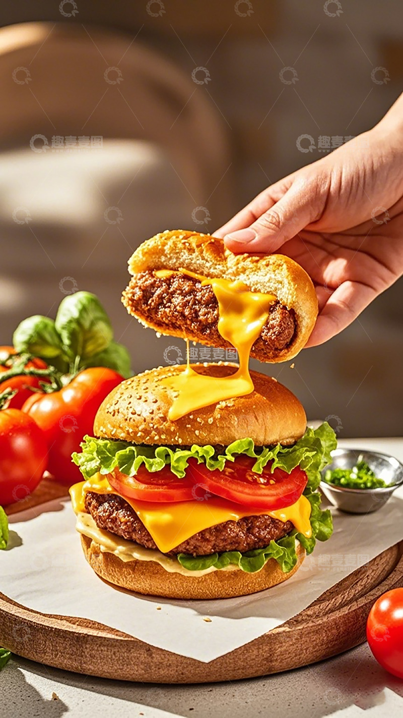 高清大图下载【趣麦麦图】美味汉堡特写美食摄影