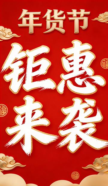 年货节钜惠电商来袭宣传海报