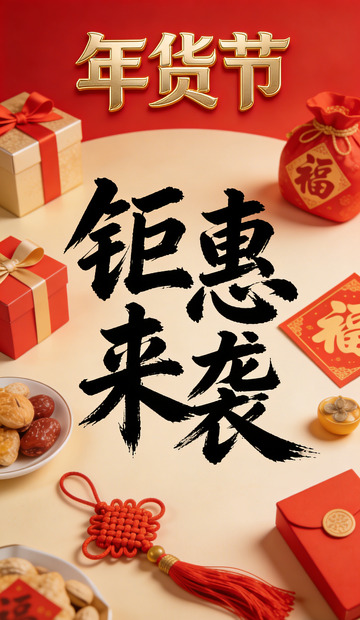 年货节钜惠来袭喜庆布置