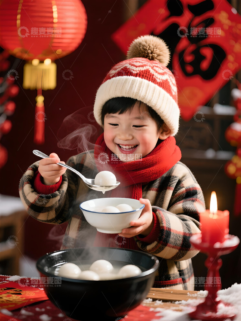 高清大图下载【趣麦麦图】节日喜庆儿童小孩童趣新年摄影照