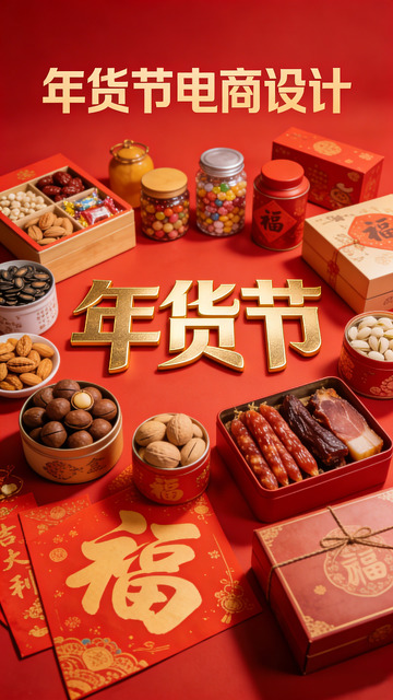 年货节喜庆包装食品设计
