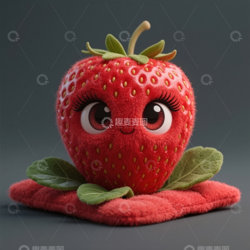高清大图下载【趣麦麦图】Q版水果系列-草莓