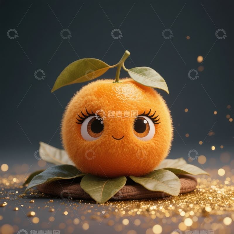 高清大图下载【趣麦麦图】Q版水果系列-橙子