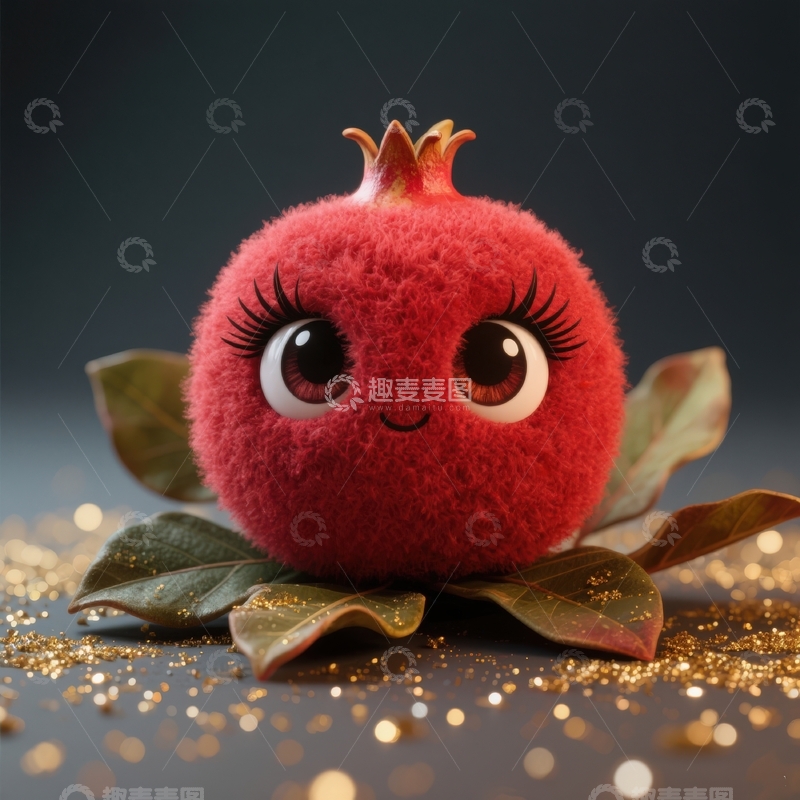 高清大图下载【趣麦麦图】Q版水果系列-石榴
