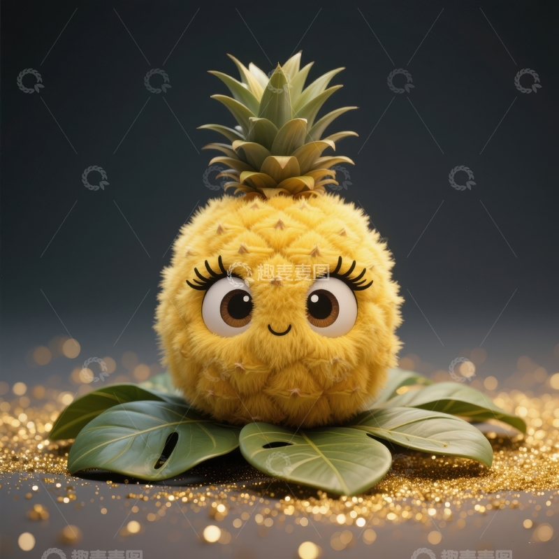高清大图下载【趣麦麦图】Q版水果系列-菠萝