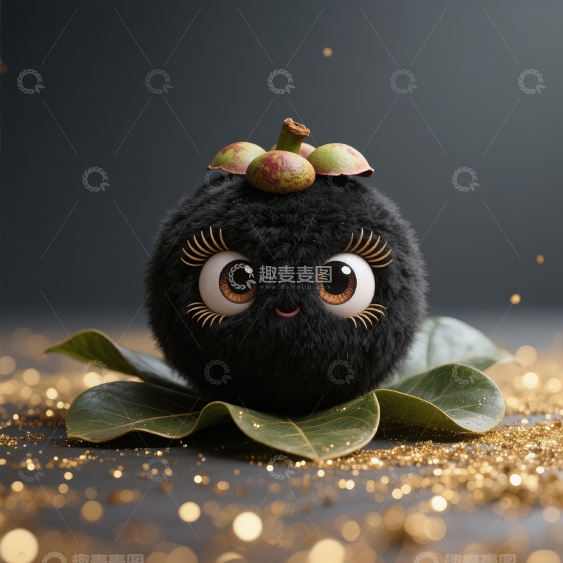 高清大图下载【趣麦麦图】Q版水果系列-山竹