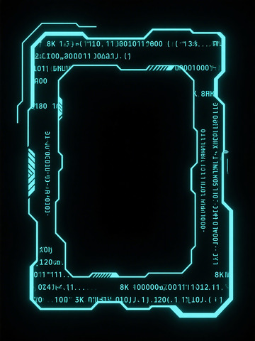 科幻风数字界面边框设计素材