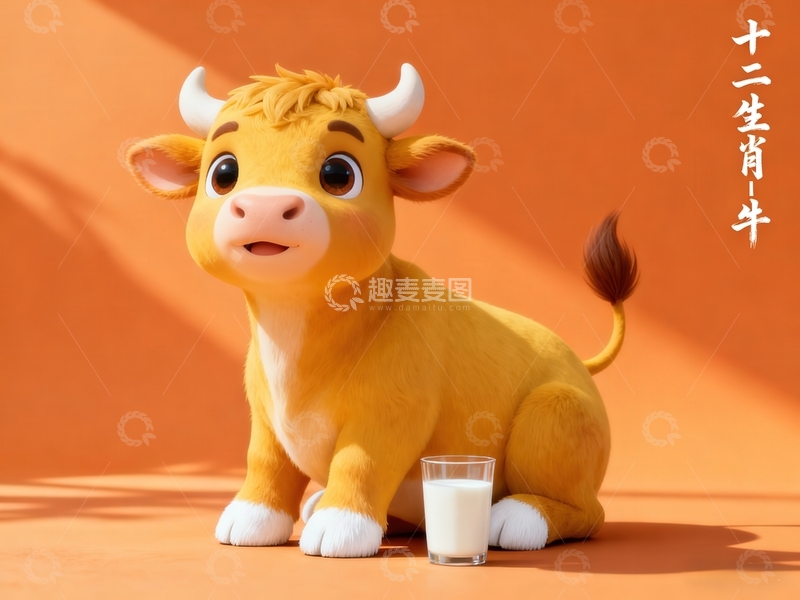 高清大图下载【趣麦麦图】Q版十二生肖-牛