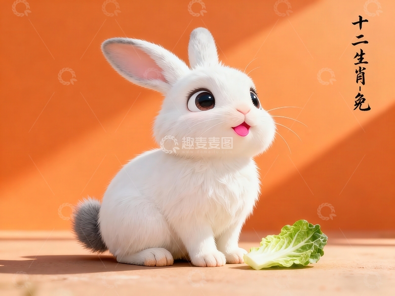 高清大图下载【趣麦麦图】Q版十二生肖-兔