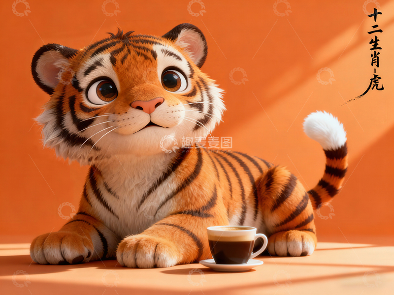 高清大图下载【趣麦麦图】Q版十二生肖-虎