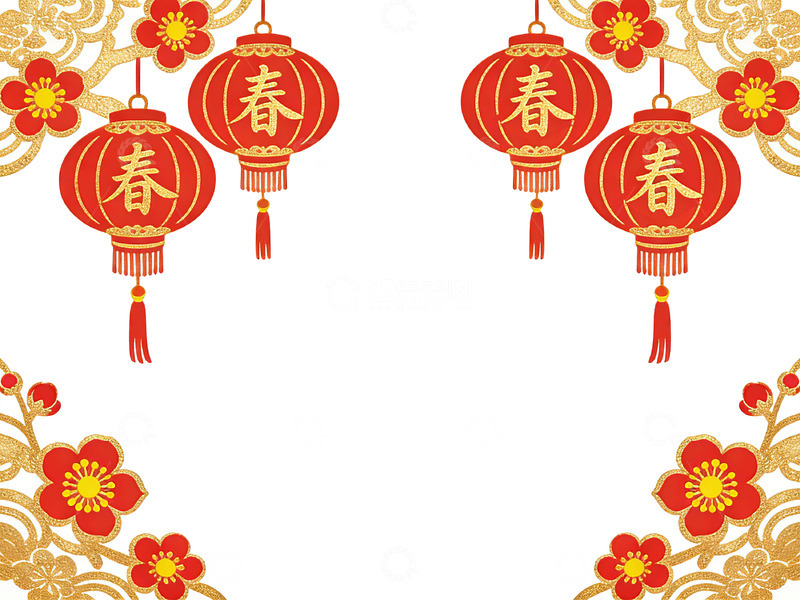 高清大图下载【趣麦麦图】新春佳节红灯笼喜庆装饰设计