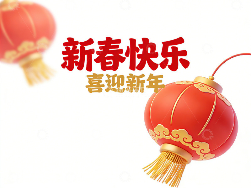 高清大图下载【趣麦麦图】新春快乐喜庆灯笼设计素材