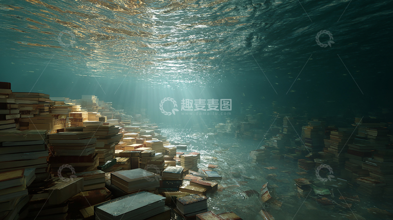 高清大图下载【趣麦麦图】海底书海奇景