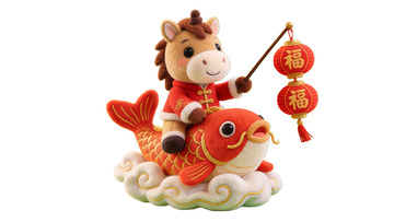 生肖马年吉祥物鱼装饰