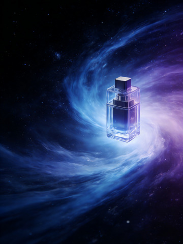 宇宙背景香水创意广告