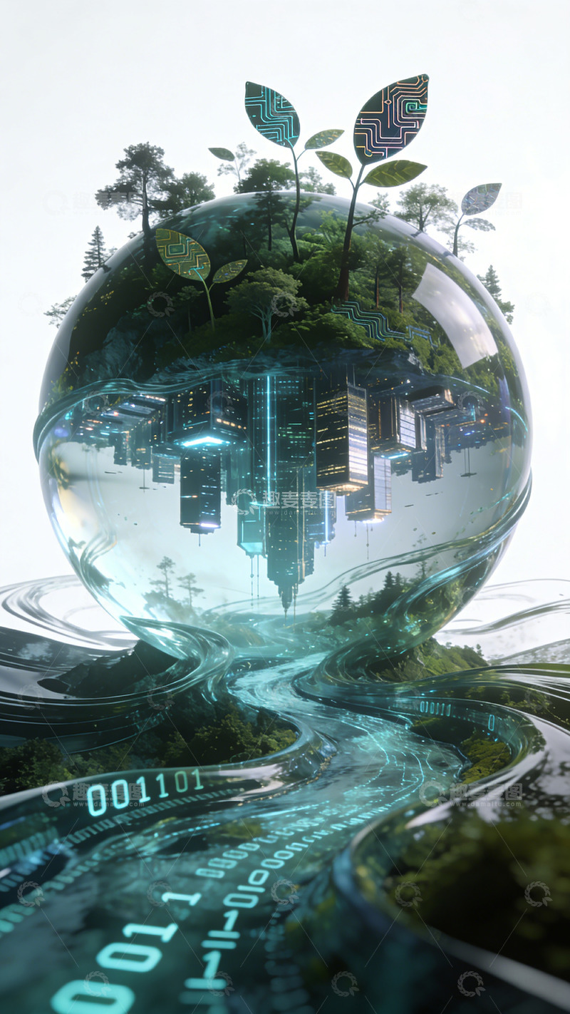 高清大图下载【趣麦麦图】未来科技与自然融合