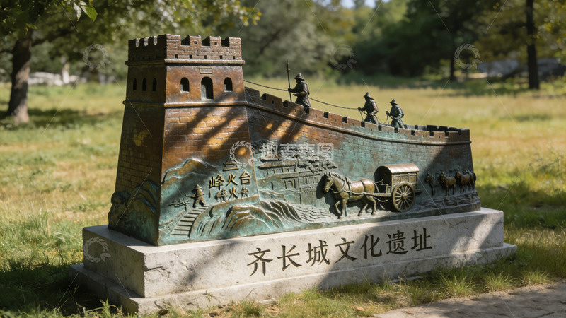 高清大图下载【趣麦麦图】 古长城雕塑文化遗址模型