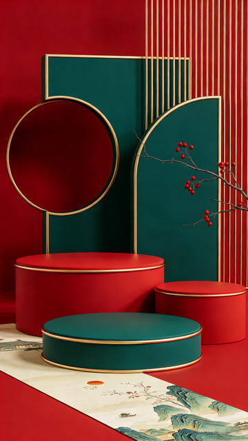 中式风格展示台设计素材