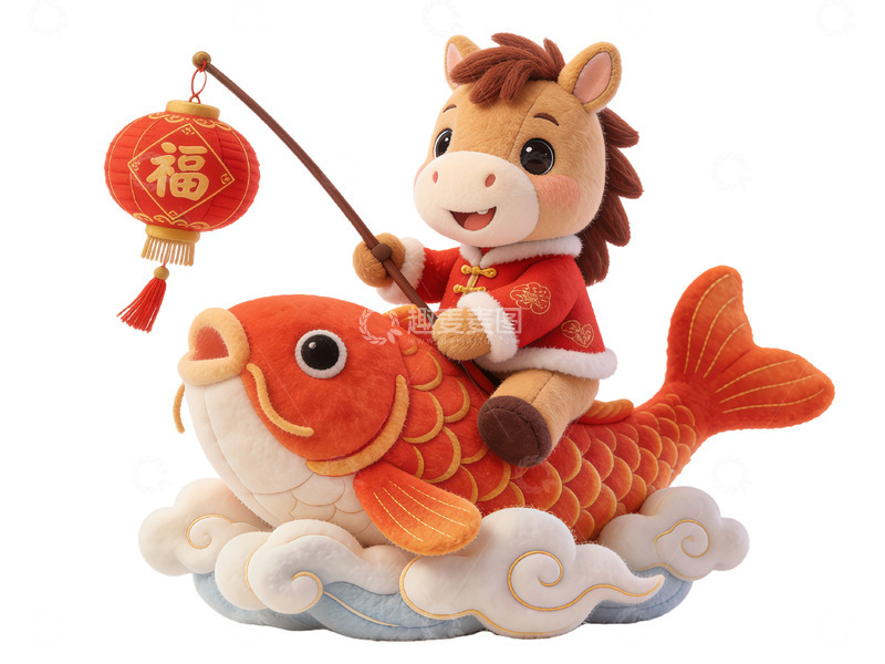 高清大图下载【趣麦麦图】新年吉祥玩偶鱼